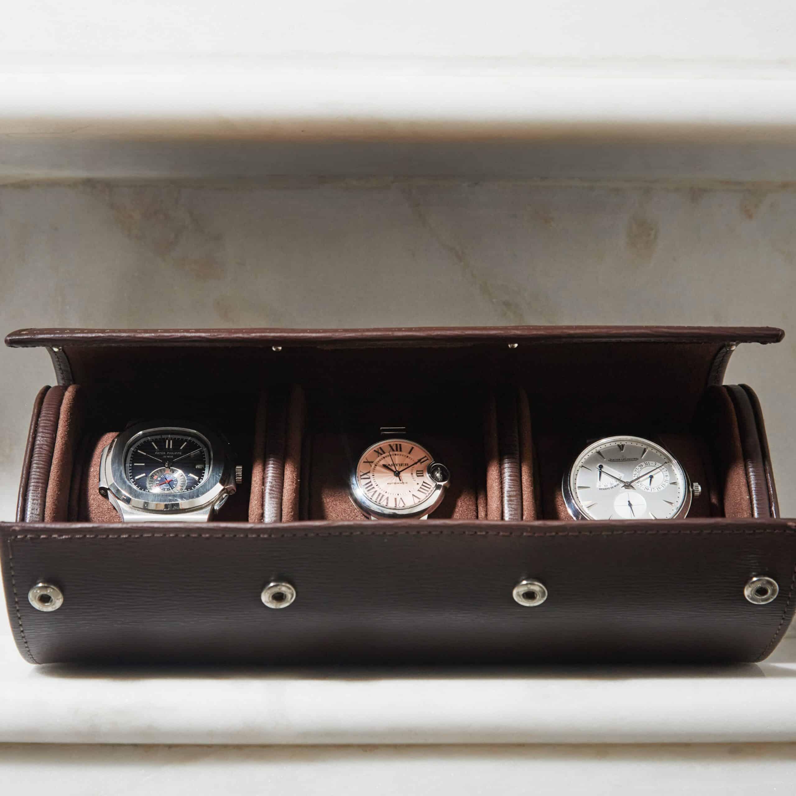 Voyager 3 Dark Brown – Watch Roll / Watch Travel Case
