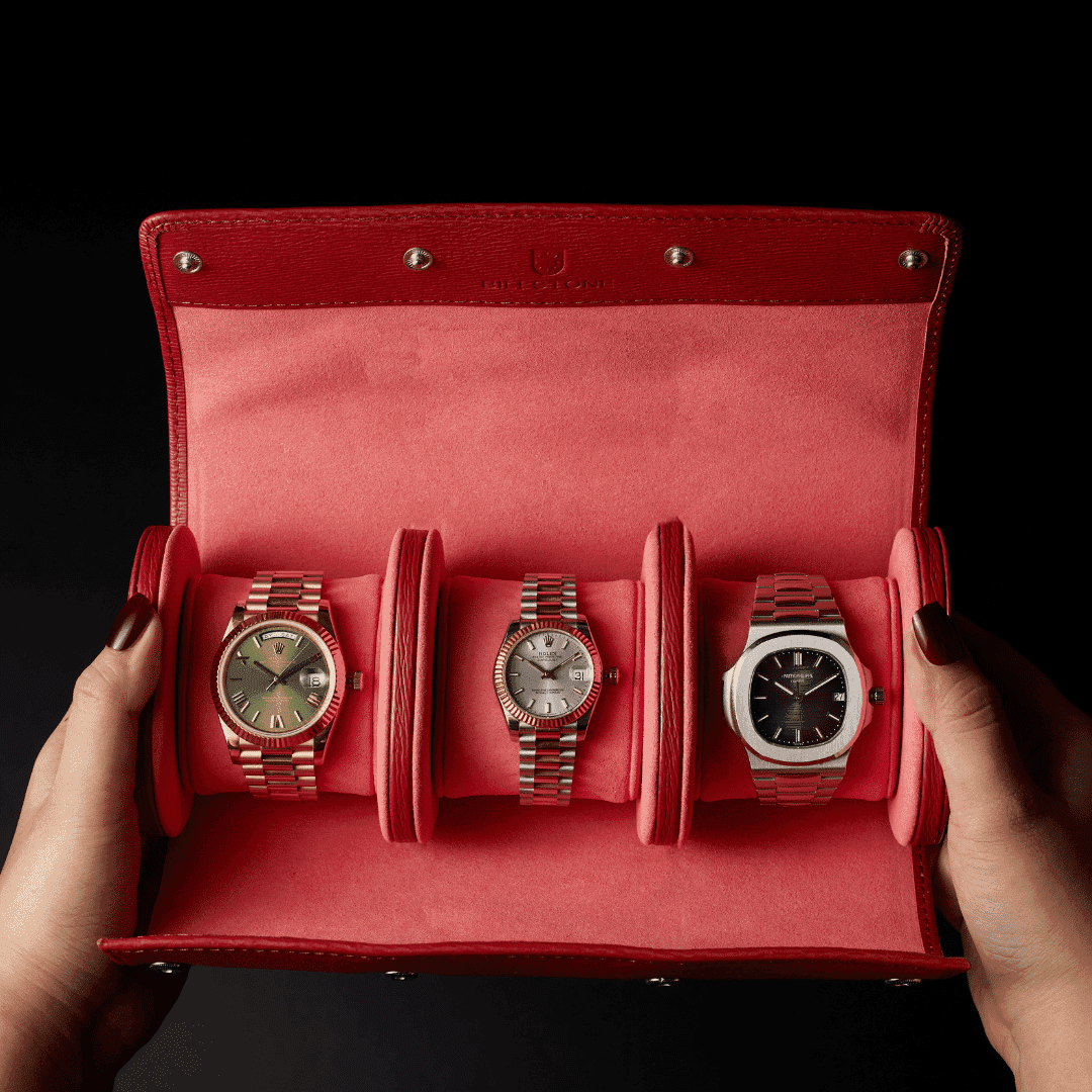 Voyager 3 Monaco Red – Watch Roll / Watch Travel Case