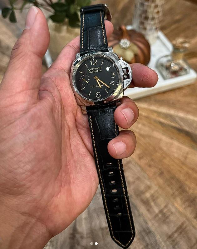 Black Croco Strap for Panerai Luminor by Gunny Straps