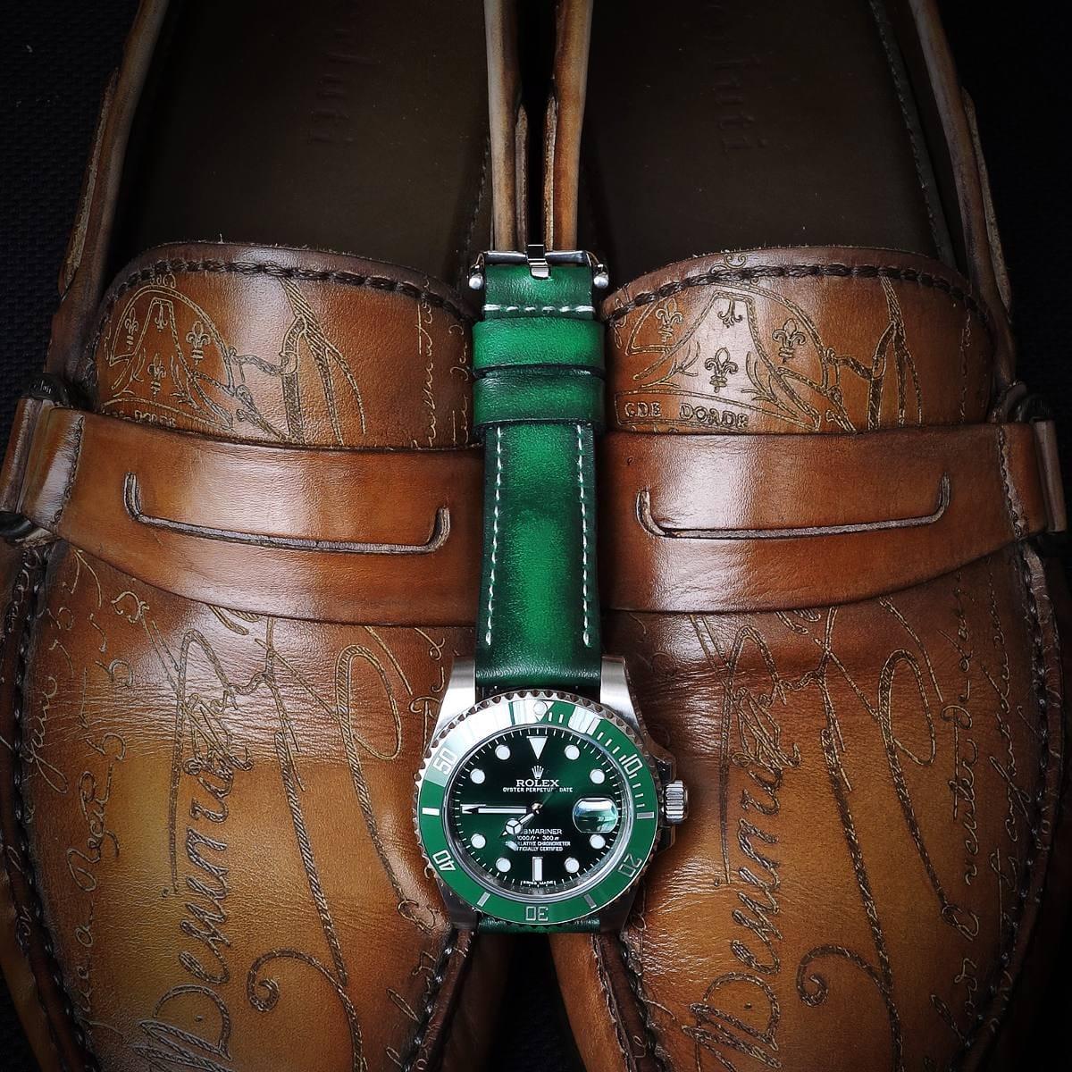 Deep Green – Leather Watch Strap