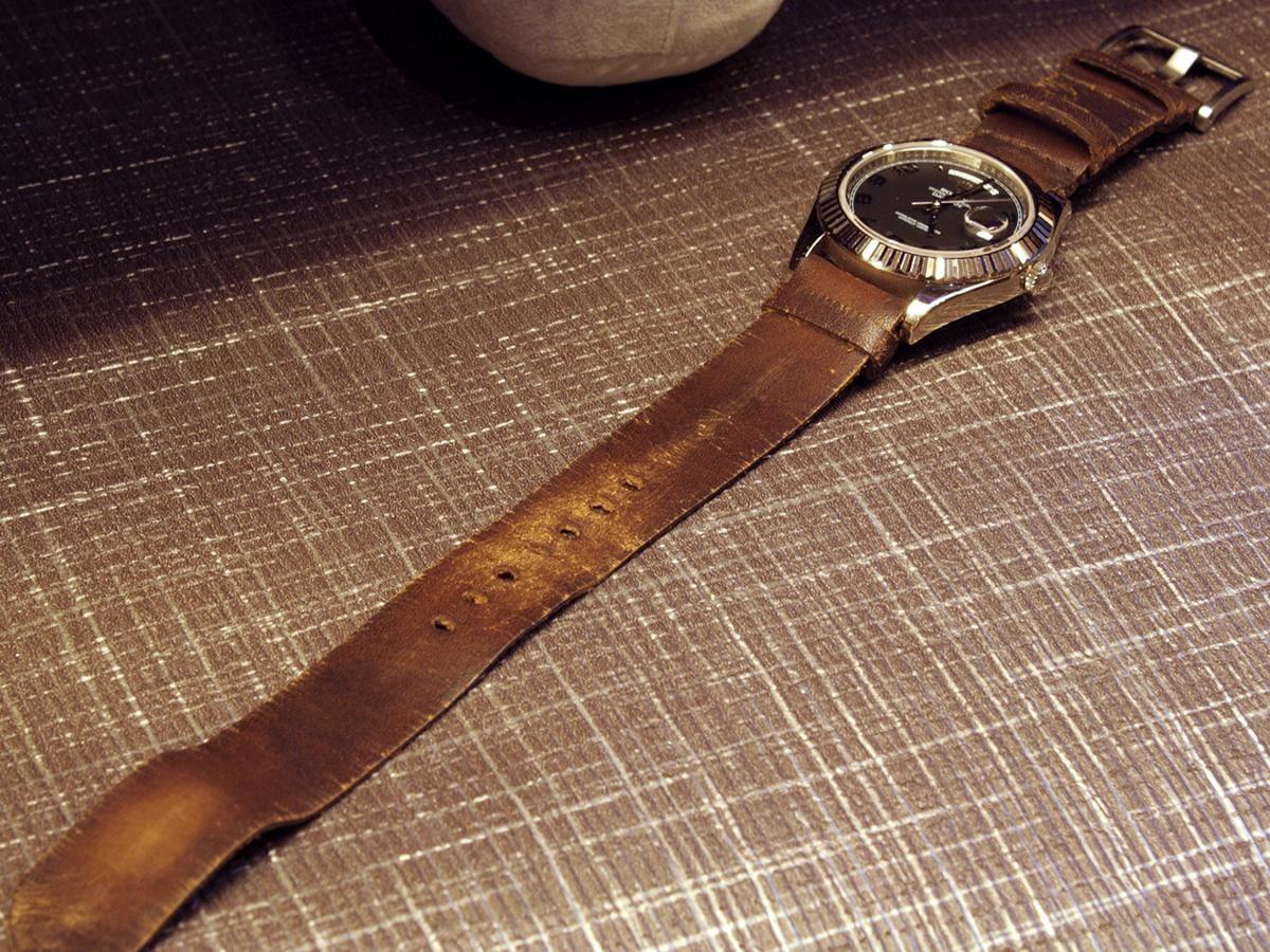 Distressed Single Pass Strap For Rolex Day date II - Gunny Straps Official