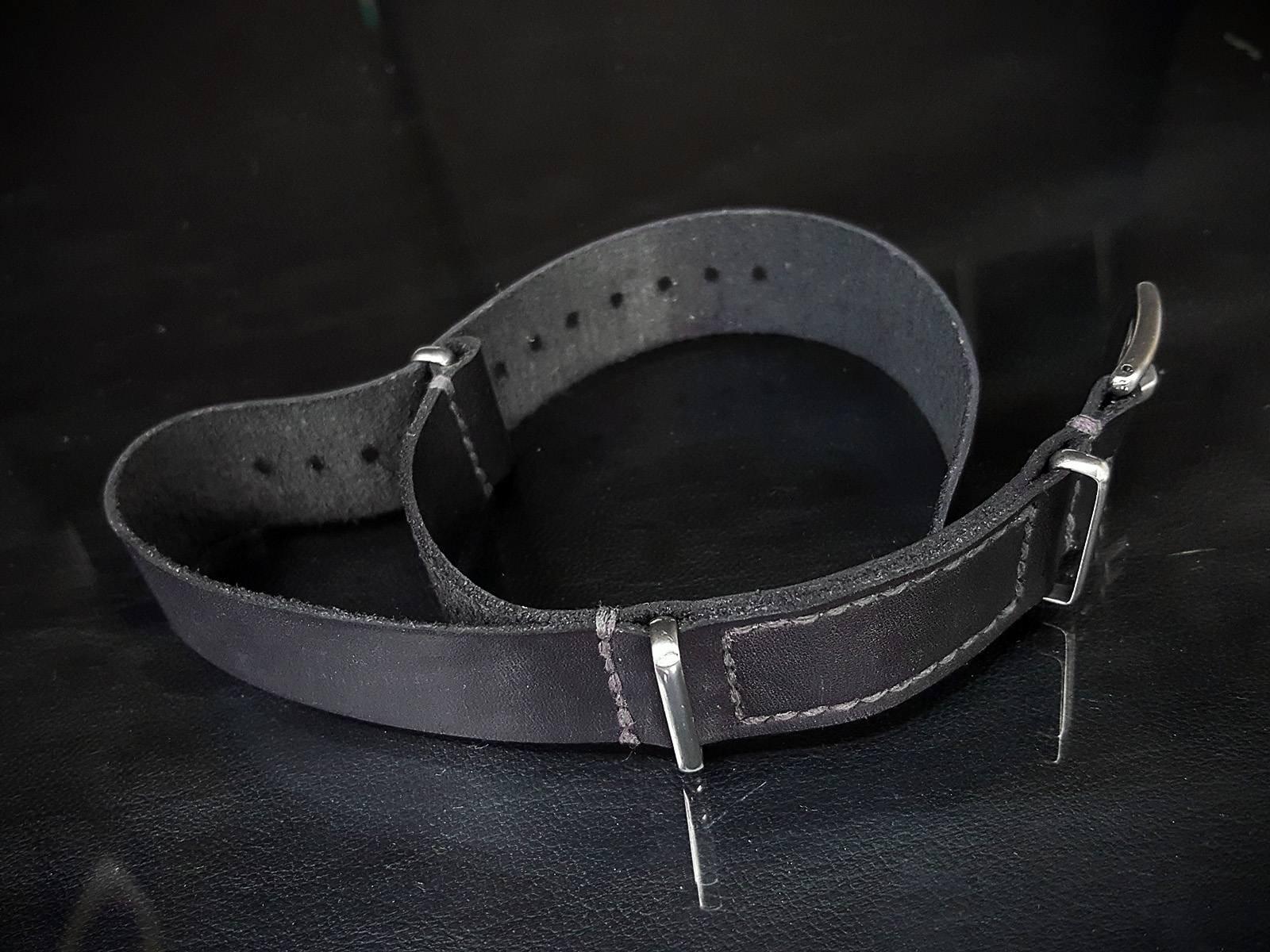 Black Single Pass – Leather Watch Strap