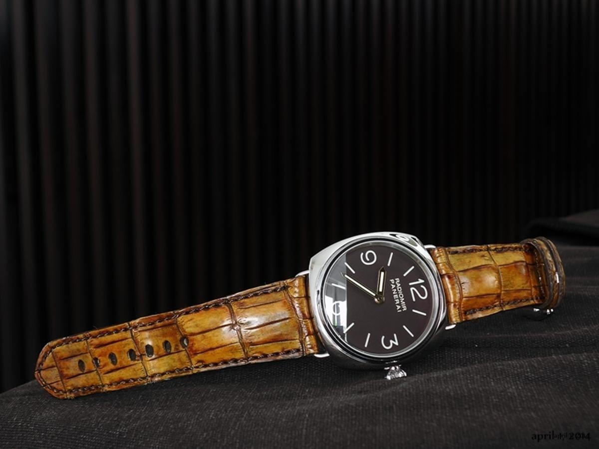 Topaz Croco 1 Strap on Panerai Radiomir by Gunny Straps
