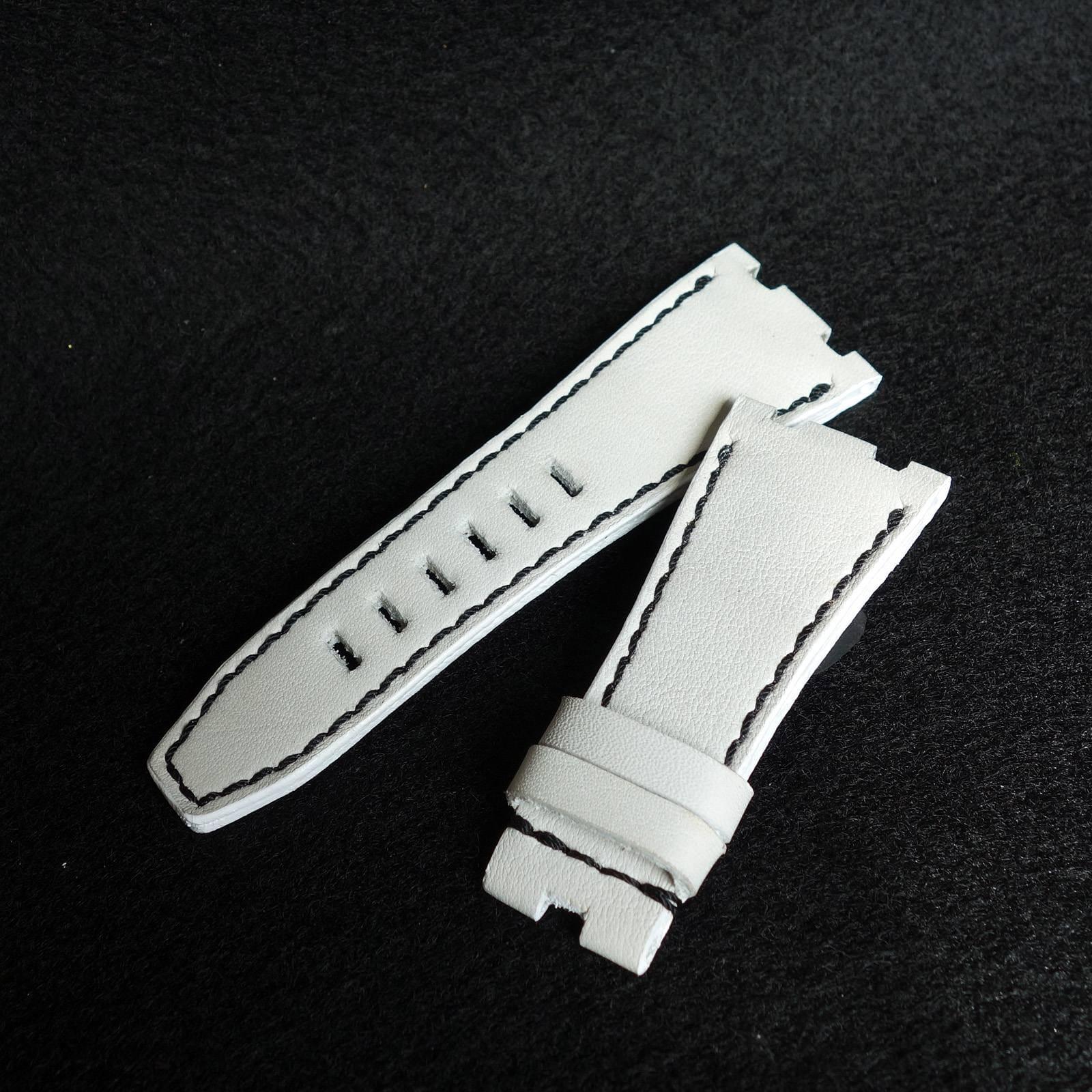 Audemars Piguet Straps - White with Black Stitch by Gunny Straps