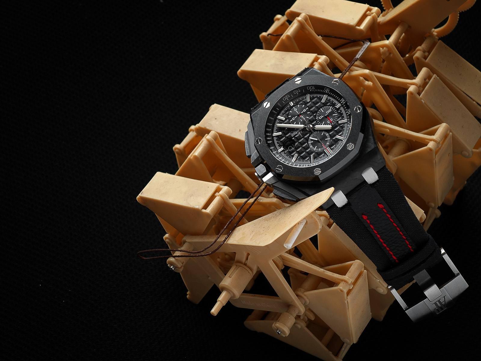 Threesome All-Black – Leather Watch Strap