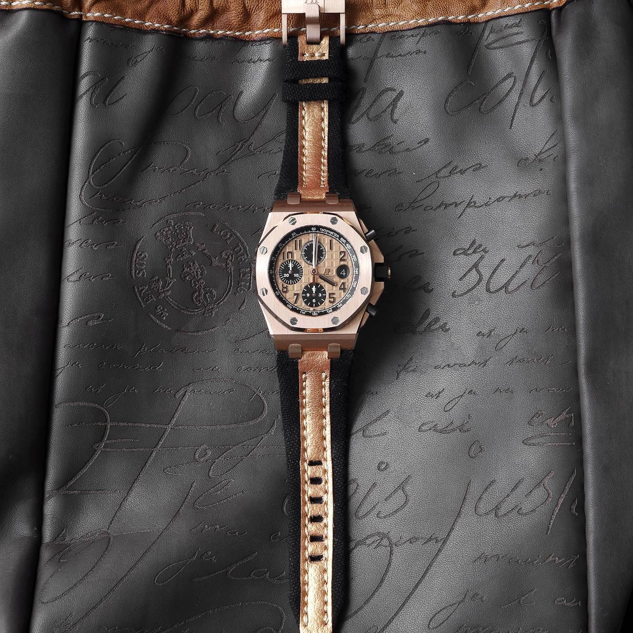 Audemars Piguet Straps – Threesome Black Gold by Gunny Straps