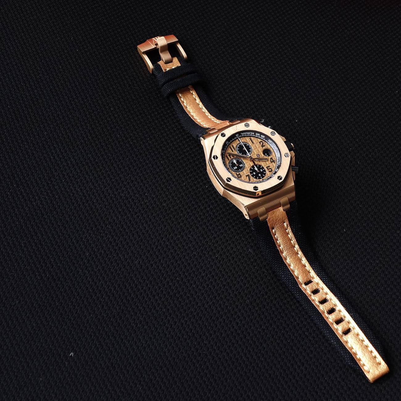Audemars Piguet Straps – Threesome Black Gold by Gunny Straps