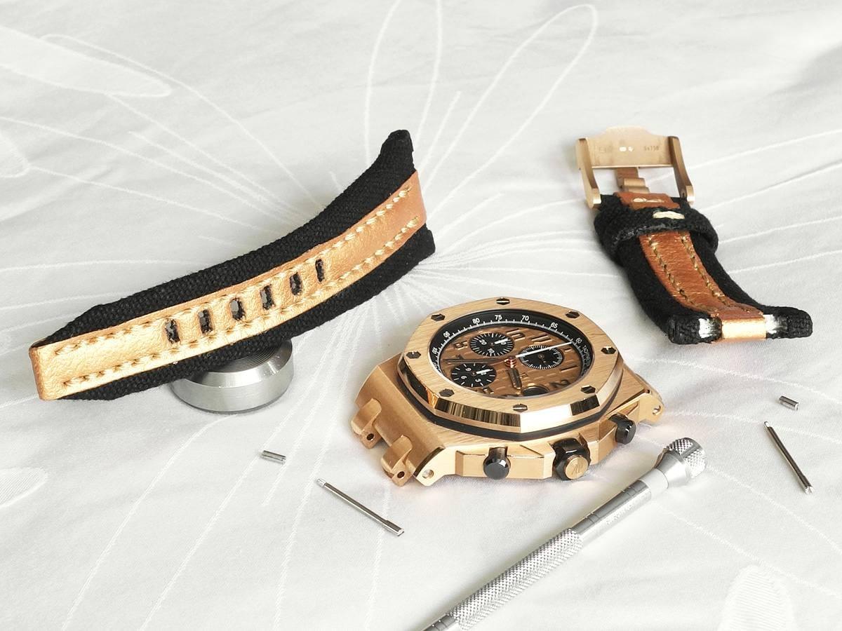 Audemars Piguet Straps – Threesome Black Gold by Gunny Straps