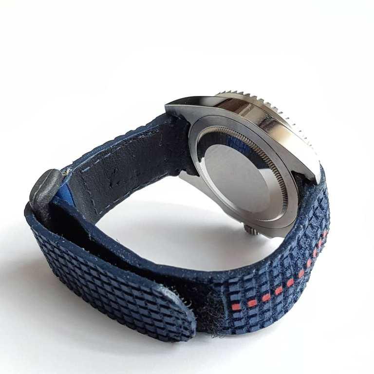 extreme chessboard blue with hook & loop closure system on rolex gmt pepsi