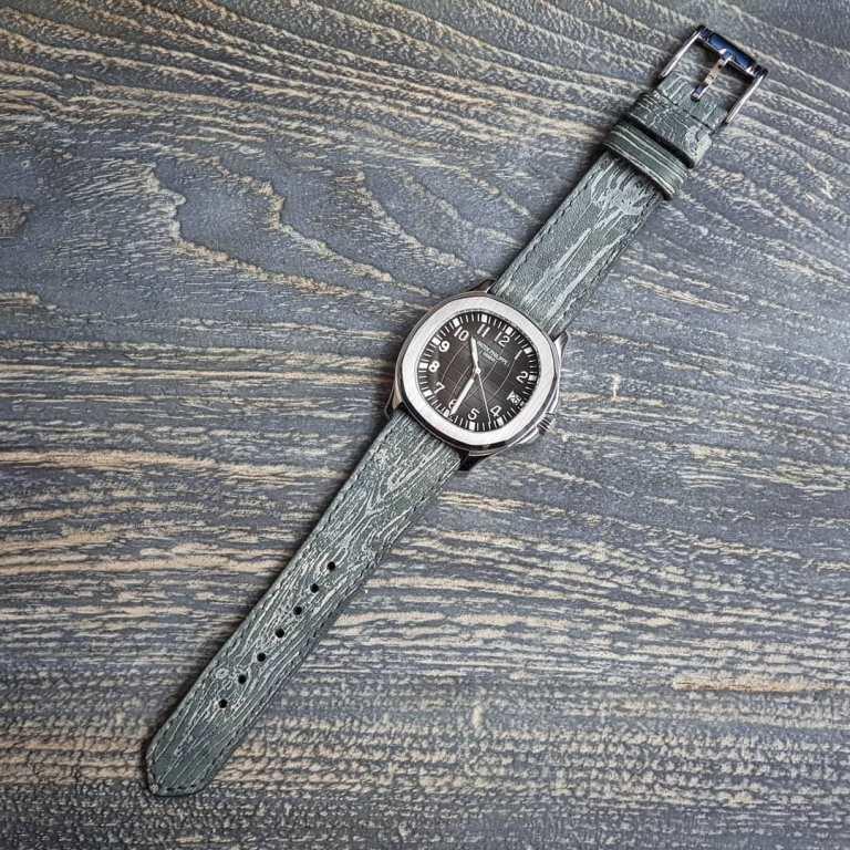Wood 2 Leather Strap For Patek Philippe Aquanaut by Gunny Straps
