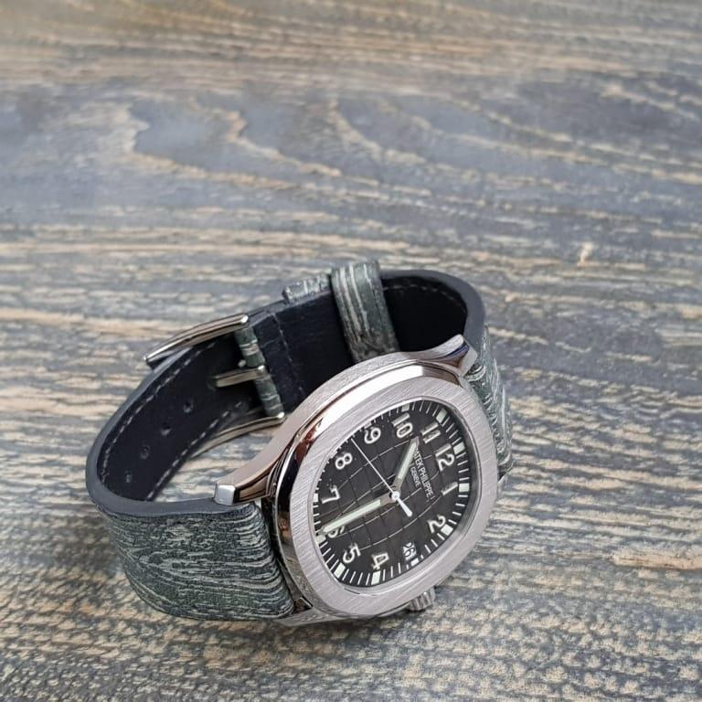 Wood 2 Leather Strap For Patek Philippe Aquanaut by Gunny Straps