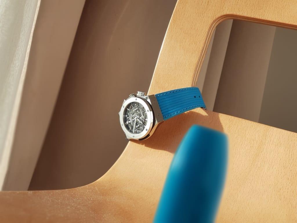 Flight Eagle Cyan Strap on Hublot Classic Fusion by Gunny Straps