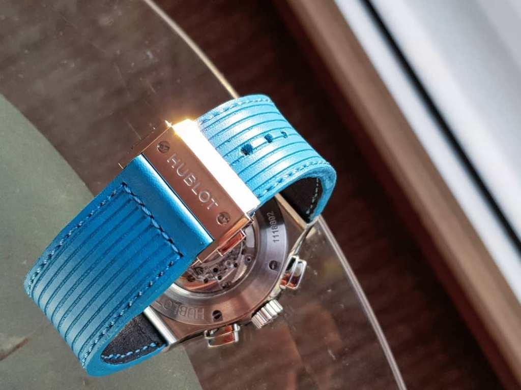 Flight Eagle Cyan Strap on Hublot Classic Fusion by Gunny Straps