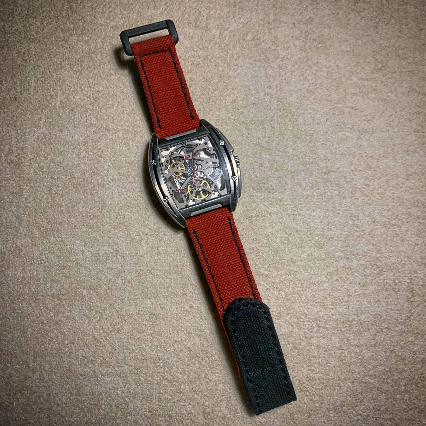 Red Japanese Canvas with Hook & Loop Strap by Gunny Straps