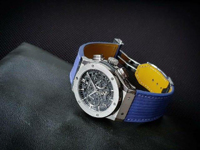 Flight Eagle Violet Strap on Hublot Classic Fusion by Gunny Straps