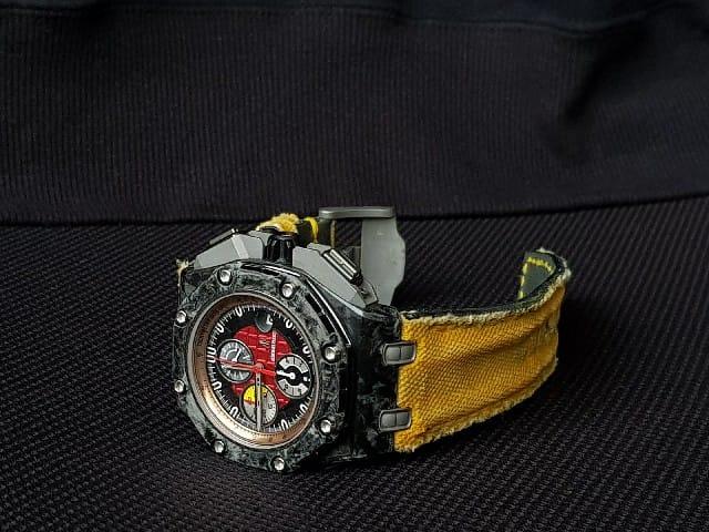 Yellow Double Muscular Canvas Strap For Audemars Piguet Royal Oak Offshore Grand Prix by Gunny Straps