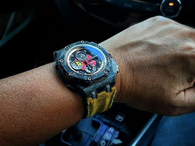 Yellow Double Muscular Canvas Strap For Audemars Piguet Royal Oak Offshore Grand Prix by Gunny Straps