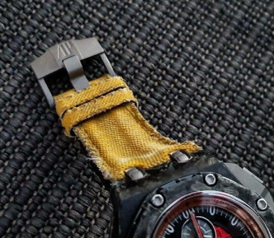 Yellow Double Muscular Canvas Strap For Audemars Piguet Royal Oak Offshore Grand Prix by Gunny Straps