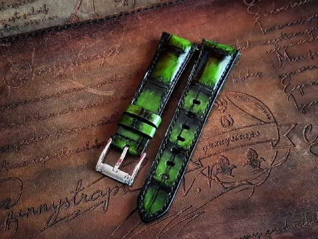 Fire Green Croco Strap by Gunny Straps