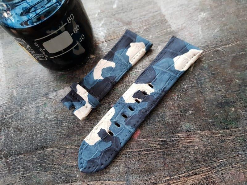 White Blue Camo Croco Strap by Gunny Straps