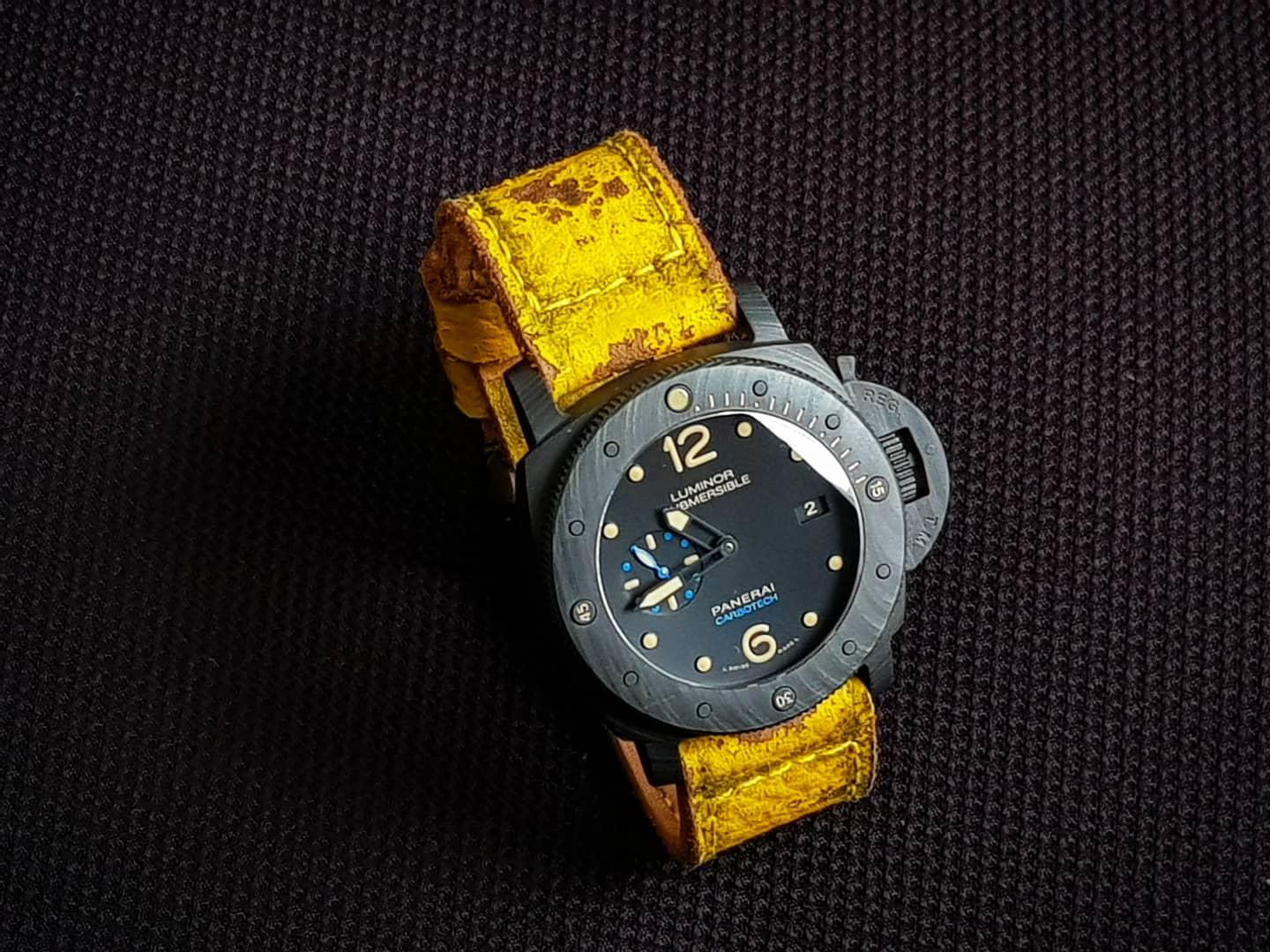 Yellow Coral – Leather Watch Strap