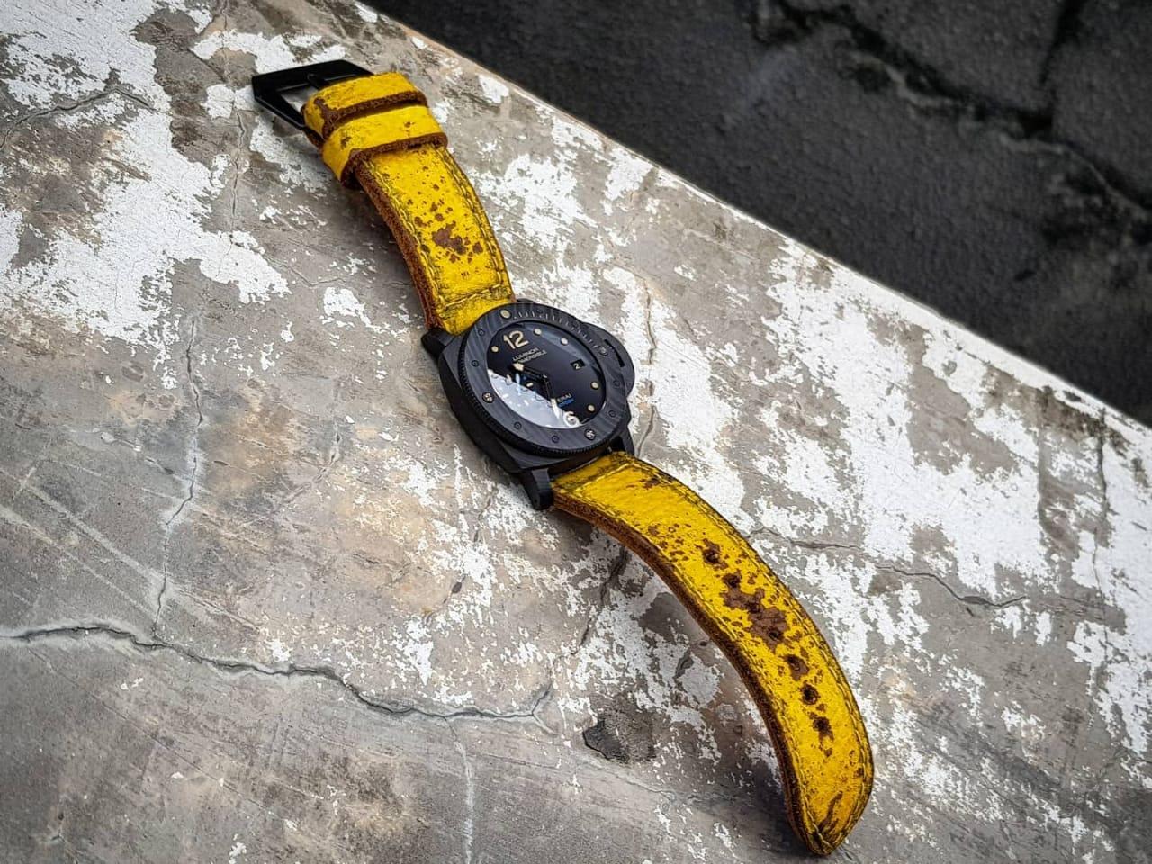 Yellow Coral – Leather Watch Strap