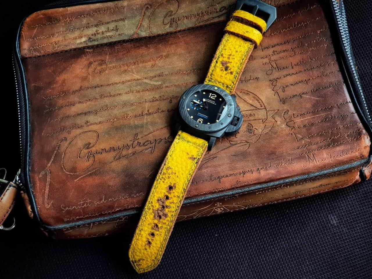Yellow Coral – Leather Watch Strap