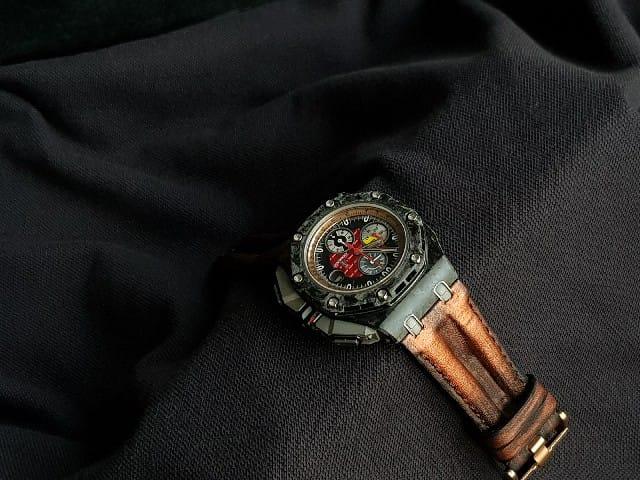 Copper Double Muscular Leather Strap For Audemars Piguet Royal Oak Offshore Grand Prix by Gunny Straps