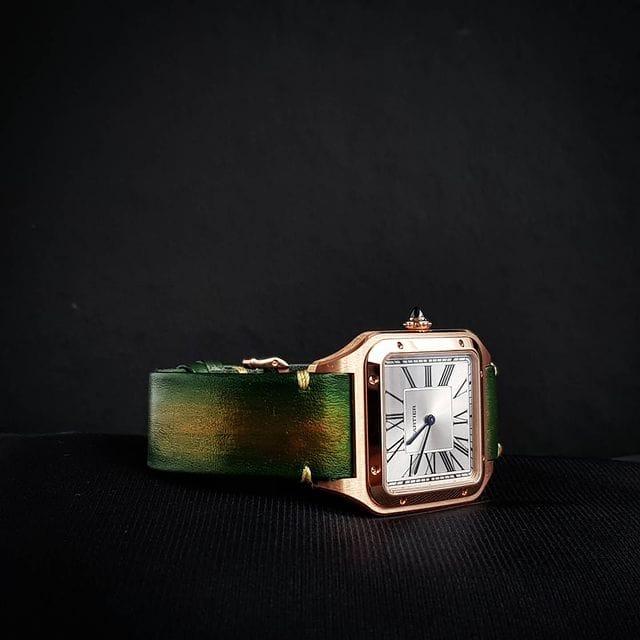 Metallic Green – Leather Watch Strap