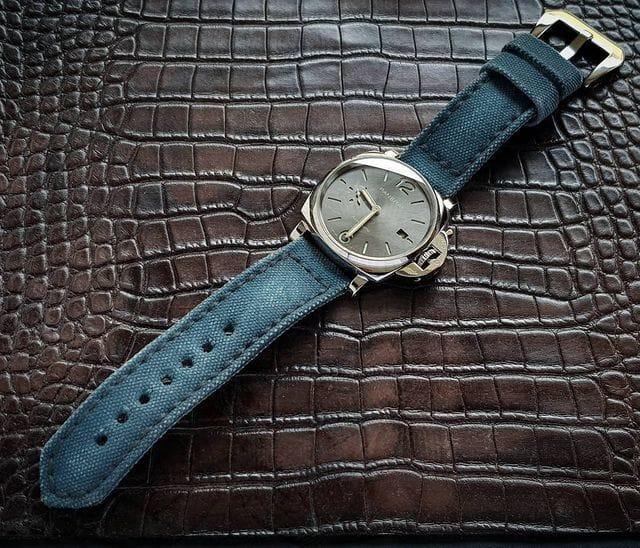 Canvas Airforce Blue Strap for Panerai Luminor by Gunny Straps