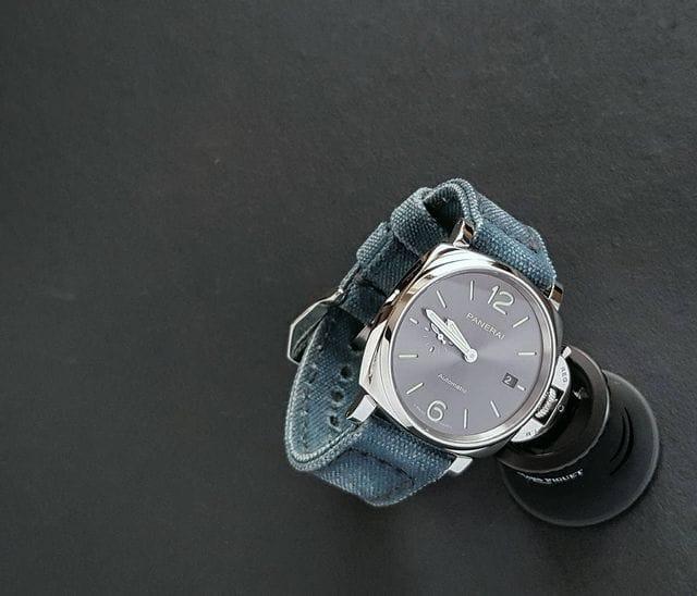 Canvas Airforce Blue Strap for Panerai Luminor by Gunny Straps