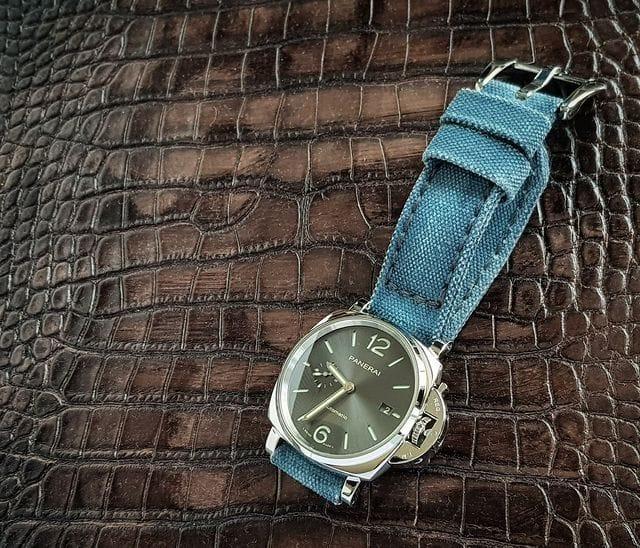 Canvas Airforce Blue Strap for Panerai Luminor by Gunny Straps