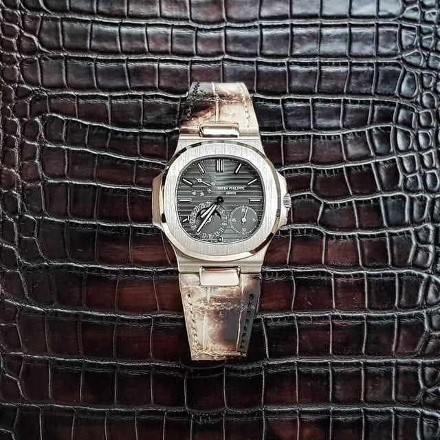 Moo Moo Croco Strap For Patek Nautilus by Gunny straps