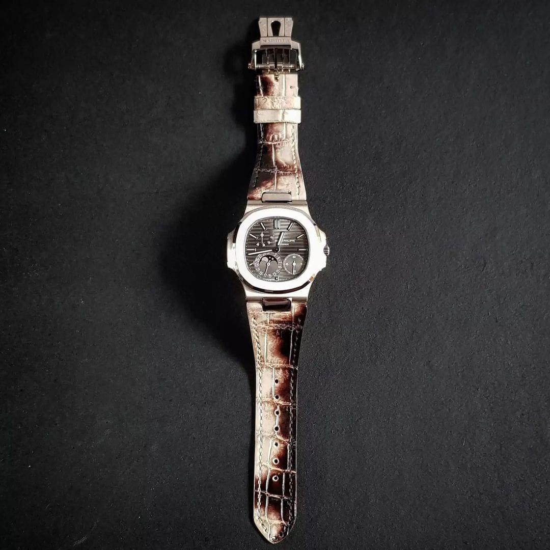 Moo Moo Croco Strap For Patek Nautilus by Gunny straps