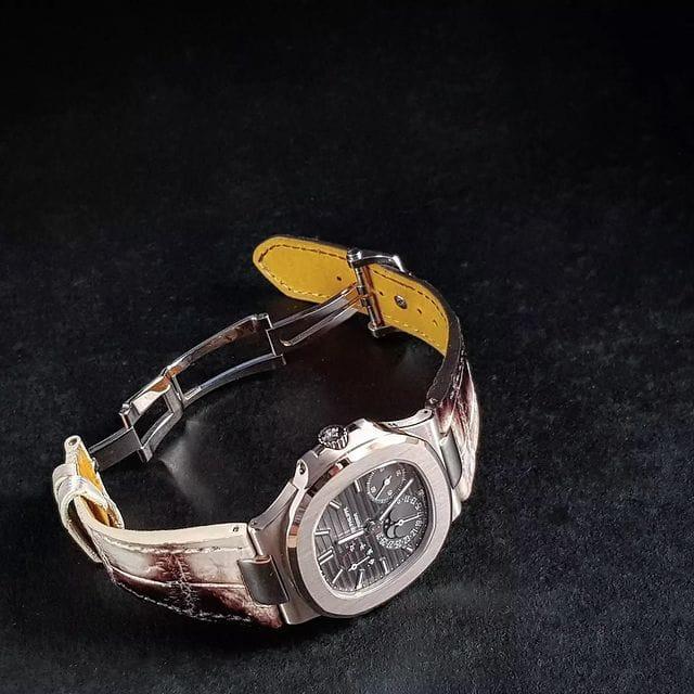 Moo Moo Croco Strap For Patek Nautilus by Gunny straps
