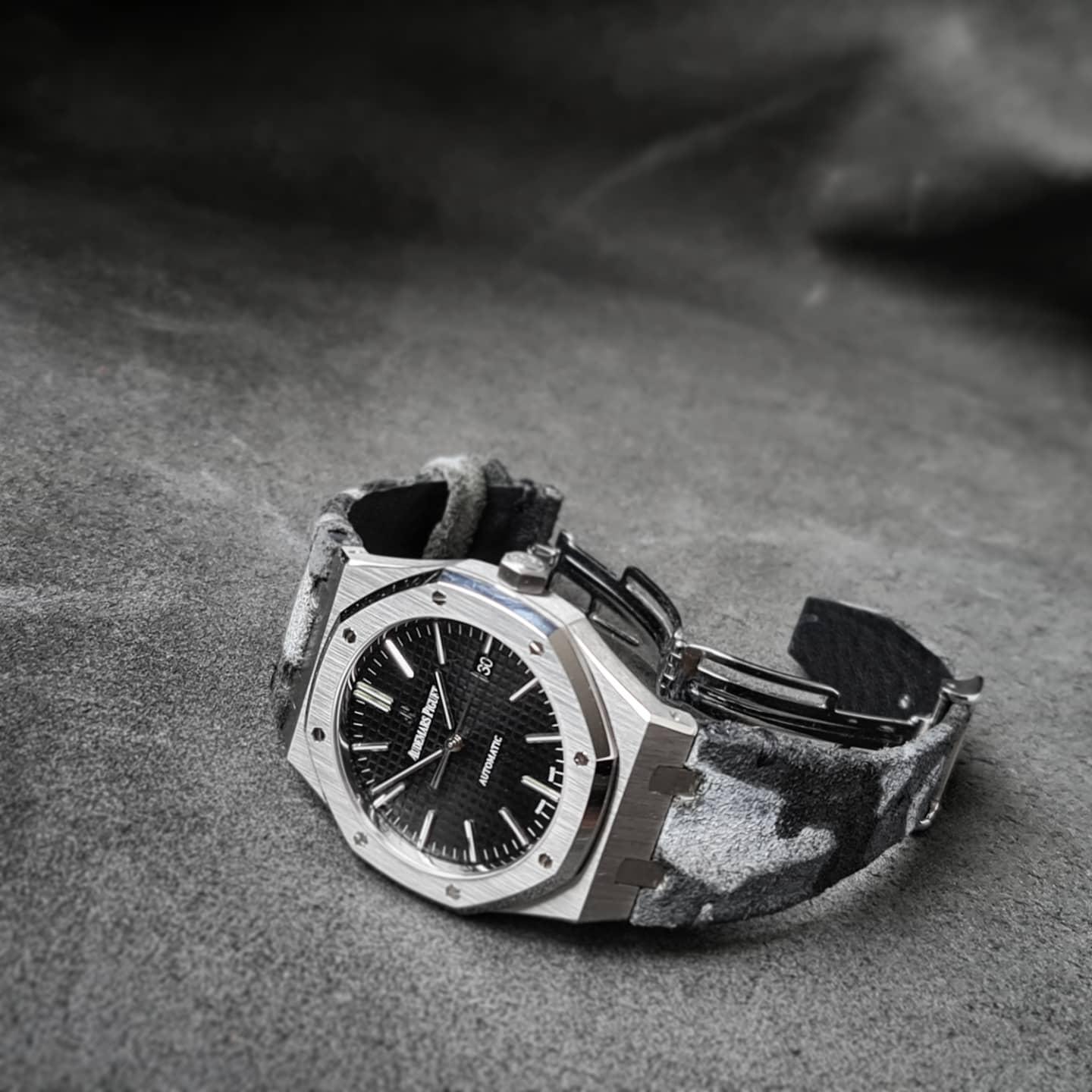 Audemars Piguet Straps - Handpainted Camo Grey by Gunny Straps