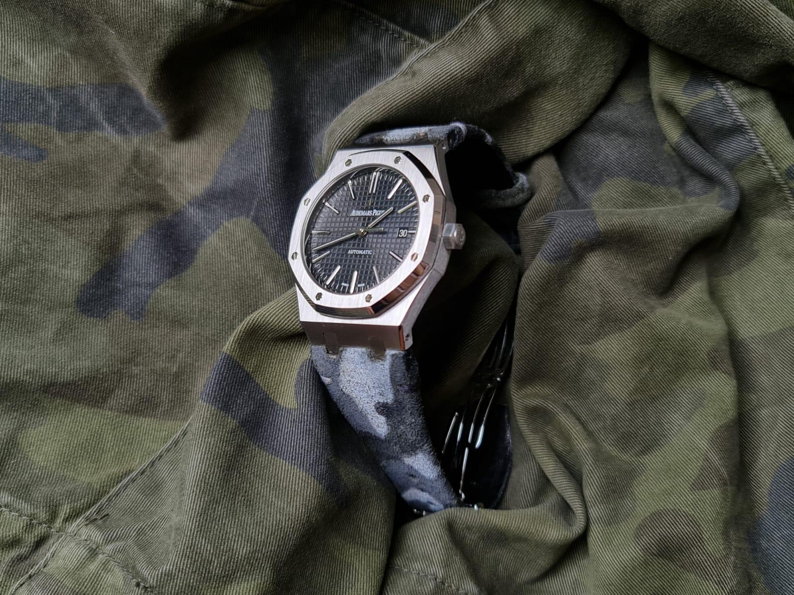 Audemars Piguet Straps - Handpainted Camo Grey by Gunny Straps