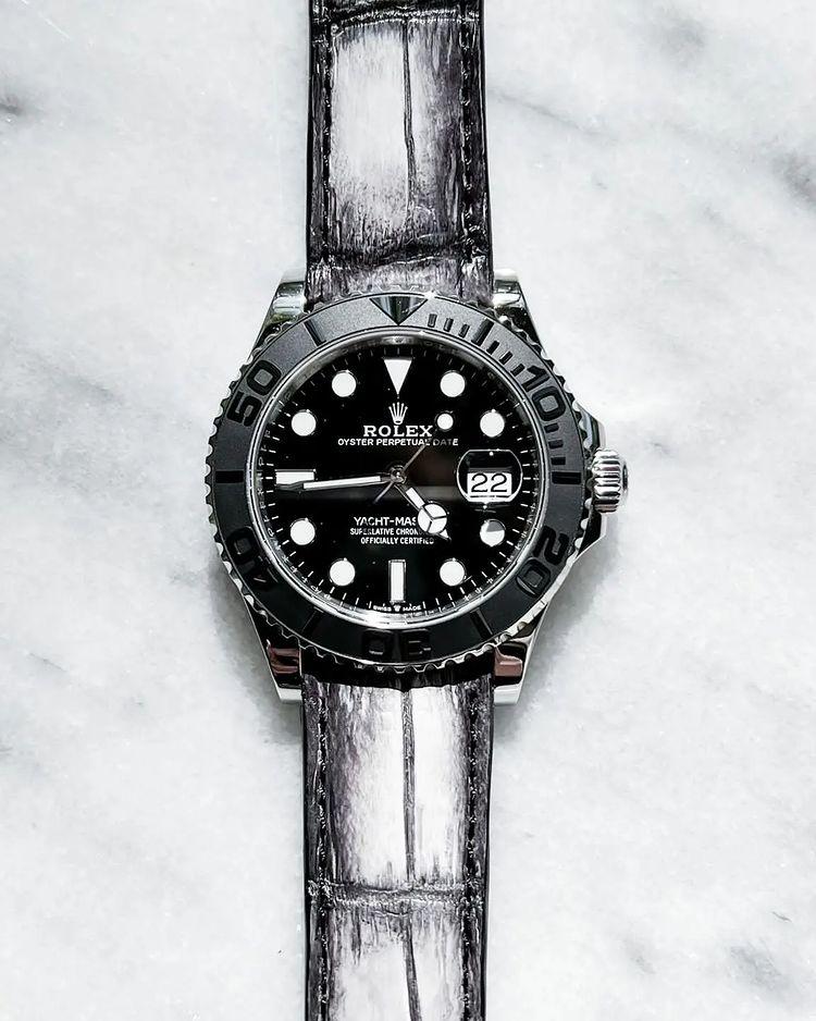 Emerson Croco Strap on Rolex Yacht Master by Gunny Straps