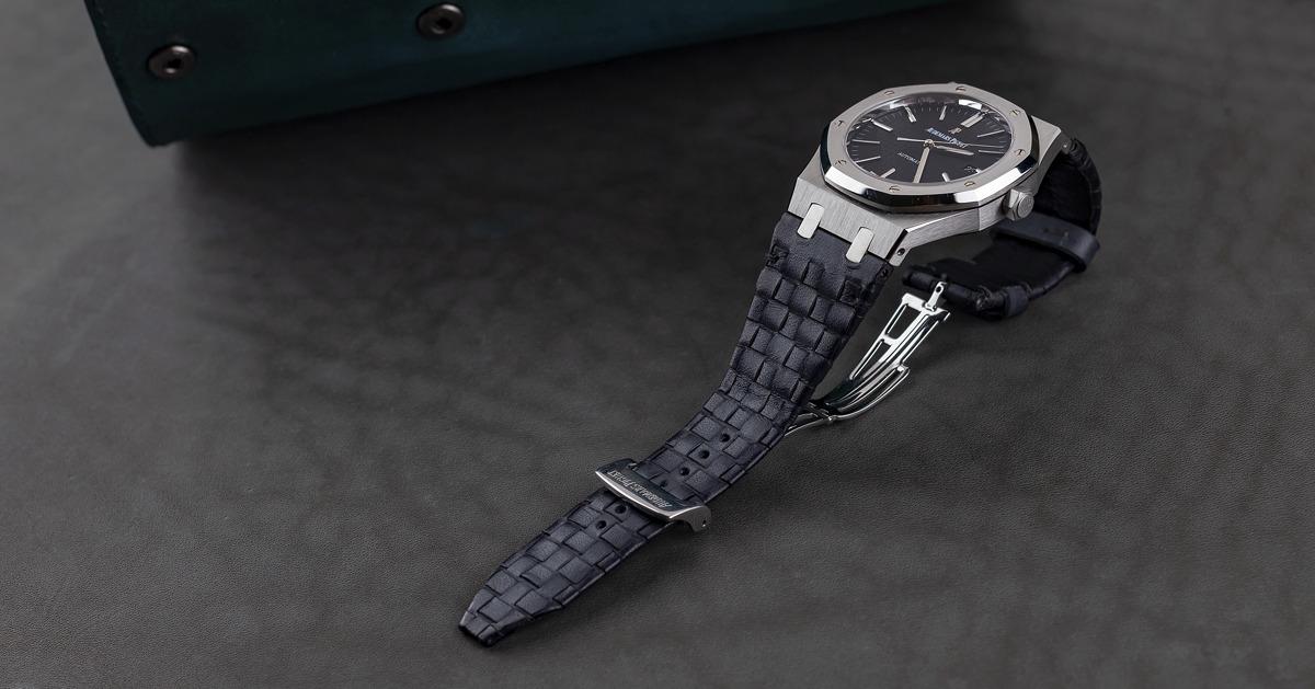 Audemars Piguet Straps - Weaved 360 Dark Grey Patina by Gunny Straps