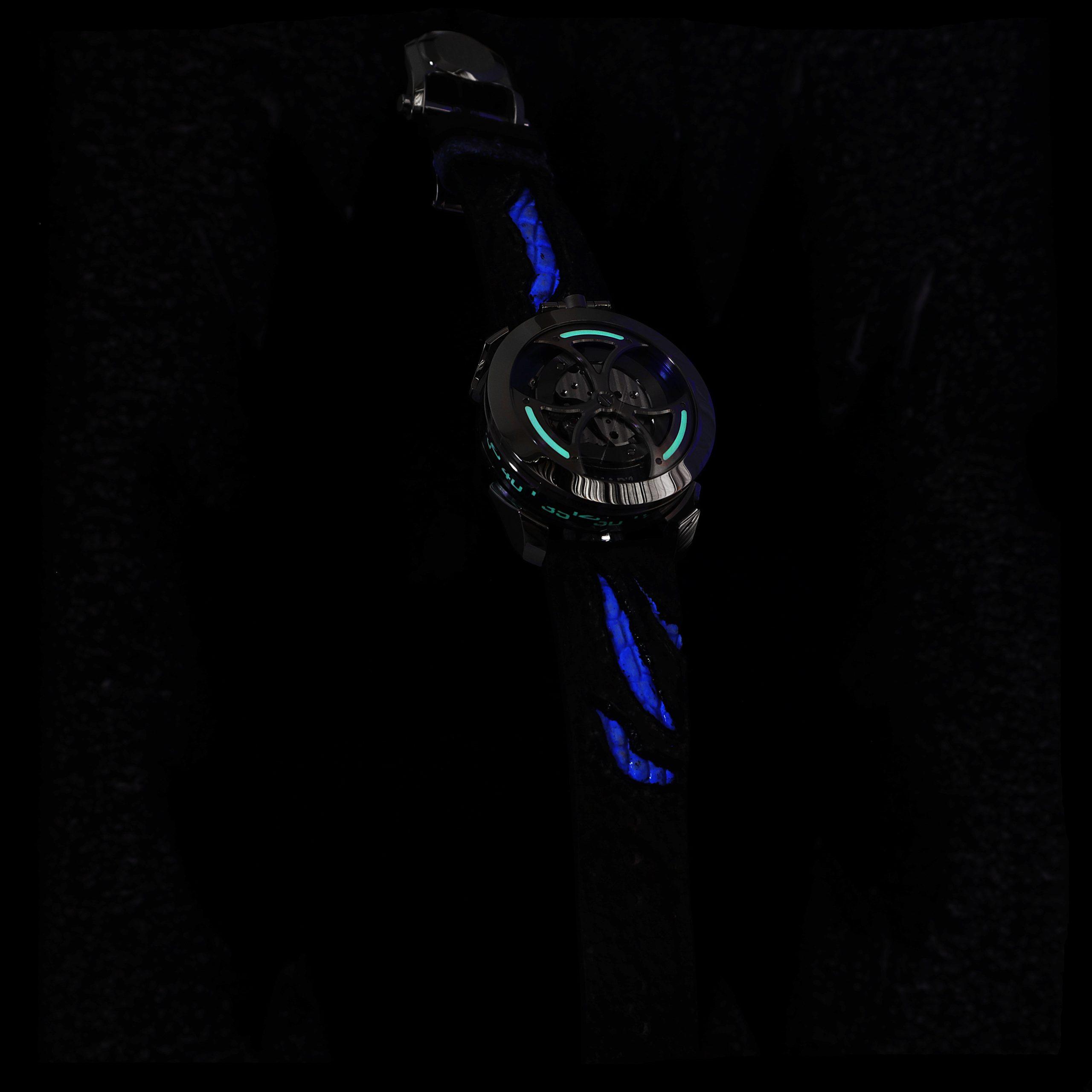 Godzilla Blue Strap on M.A.D.1 watch by Gunny Straps
