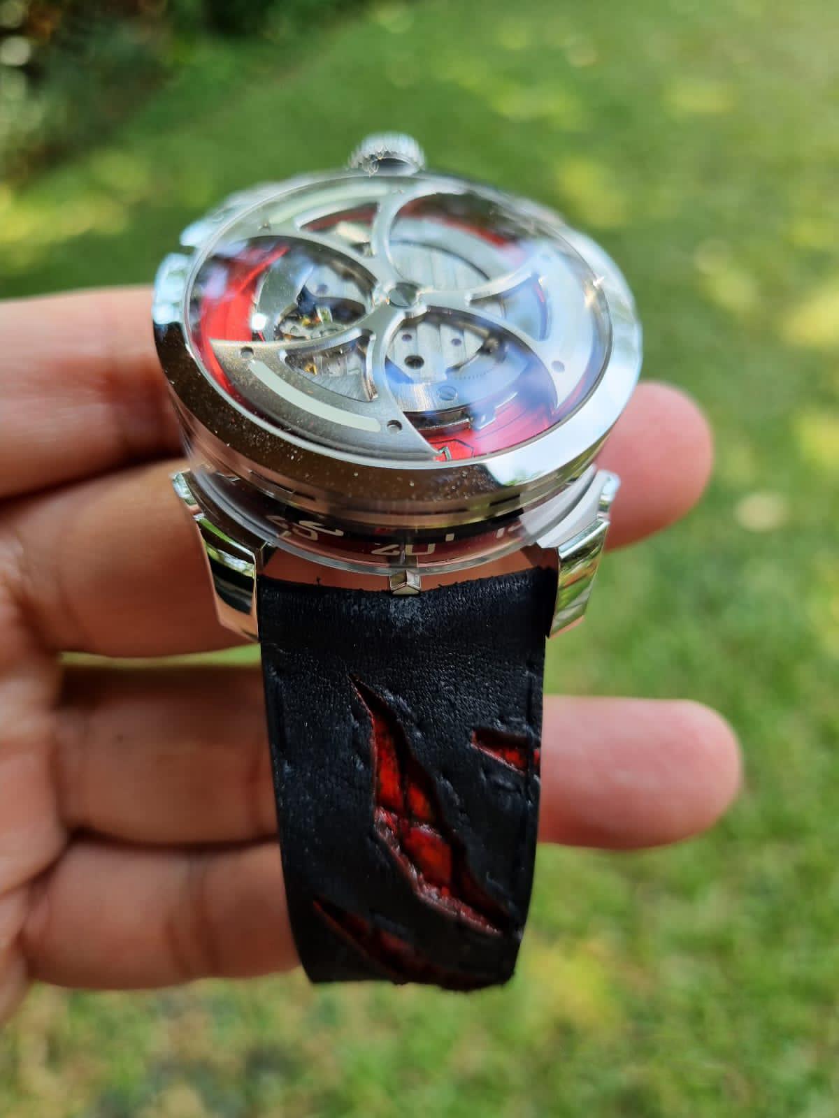 Godzilla Red Strap on M.A.D.1 Red watch by Gunny Straps
