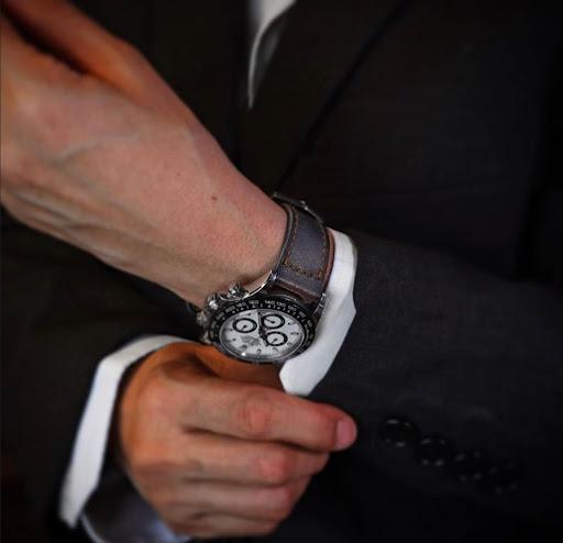 Mission Possible 3 (MP 3) Leather Strap on Rolex Daytona Panda by Gunny Straps