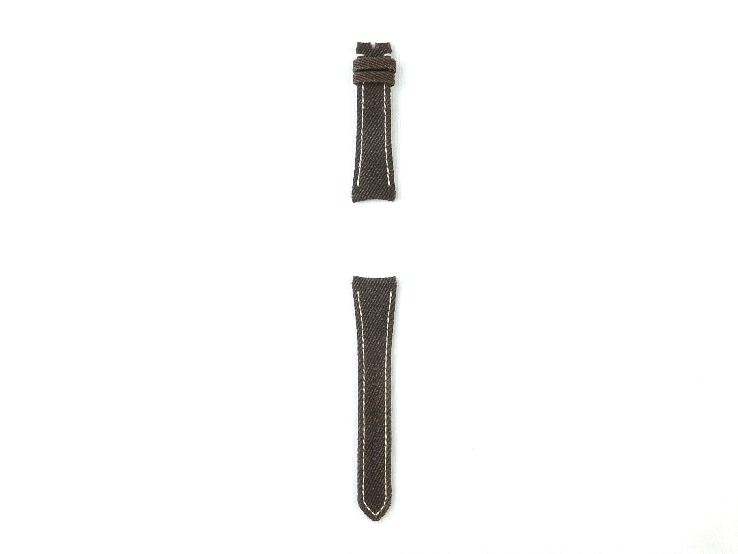 Omega Canvas Strap – Dark Brown Denim