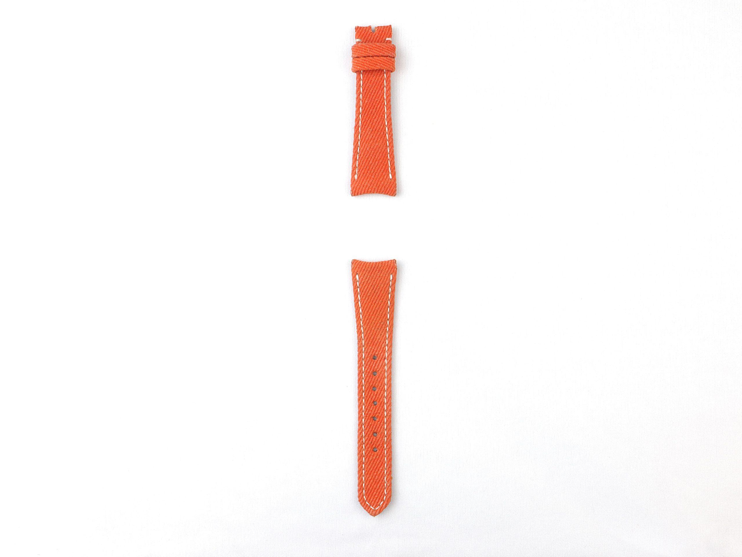Omega Canvas Strap – Orange Denim