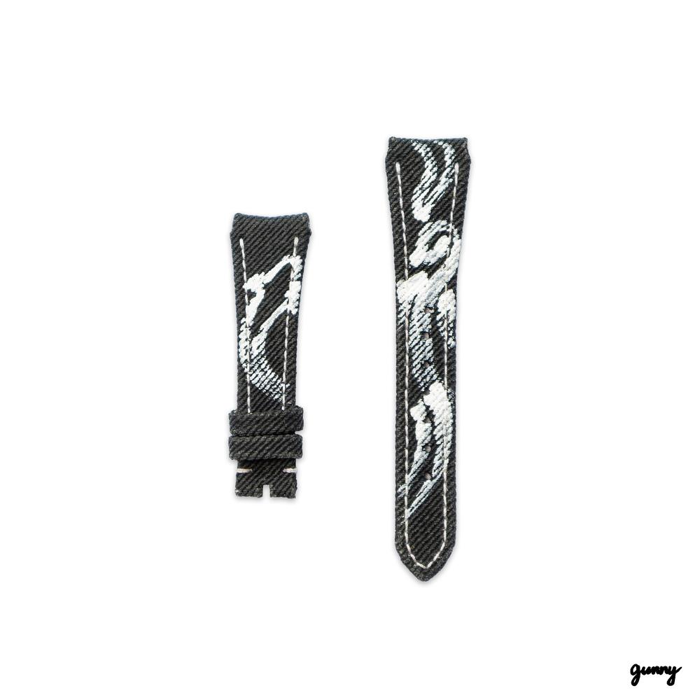 Black Calli Denim Watch Strap by Gunny Strap