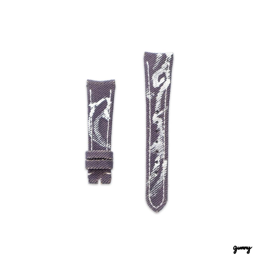Purple Calli Denim Watch Strap by Gunny Strap