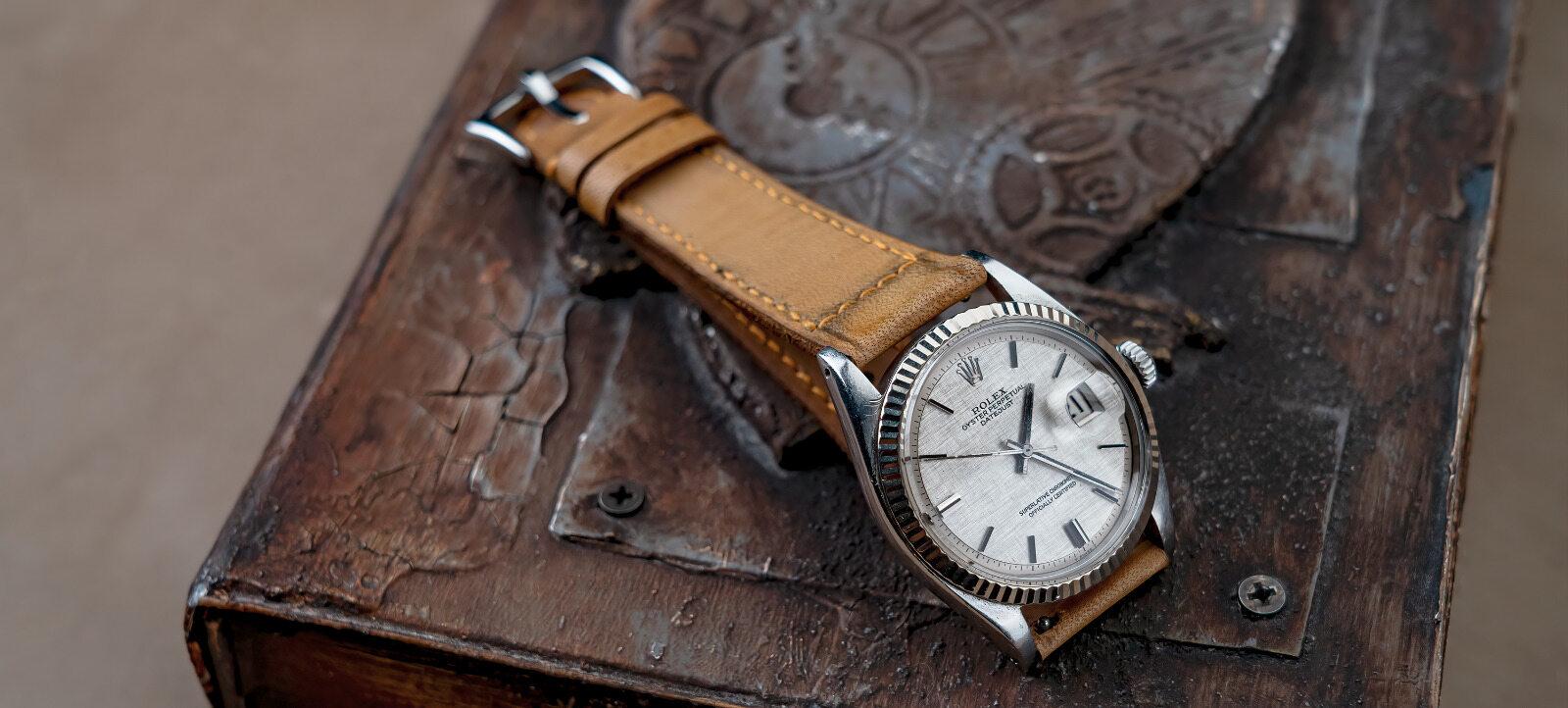 Little Caitlin 1 Leather Strap on Rolex Datejust by Gunny Straps