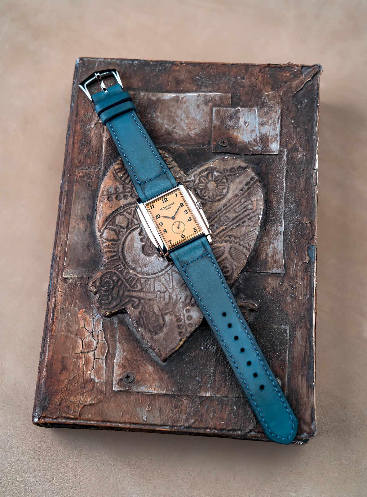 Little Caitlin 6 Leather Strap on Patek Philippe by Gunny Straps