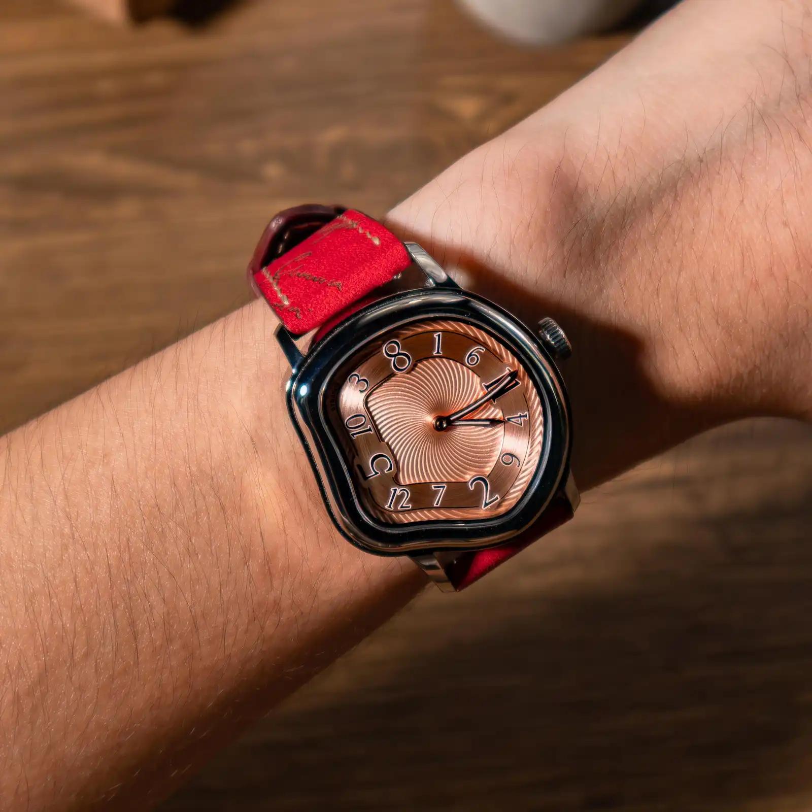 Nubuck Red Strap on Grandeur made by Gunny Straps