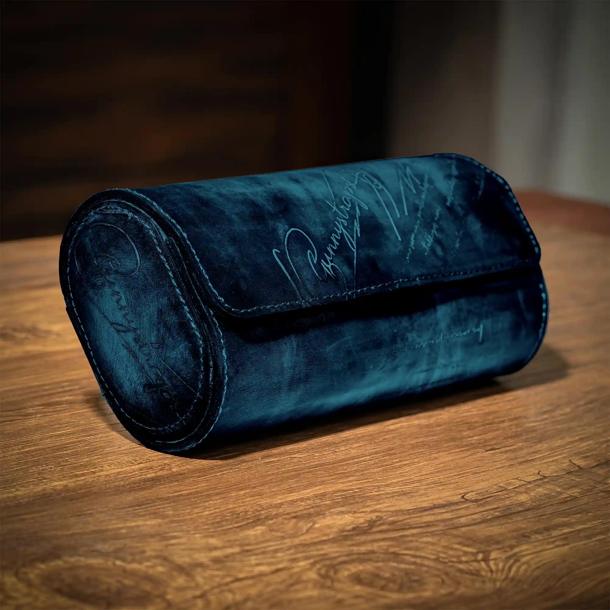 Watch Roll – Blue Patina Scritto